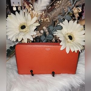 Authentic Celine zip around wallet